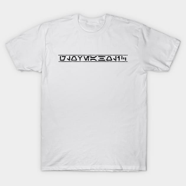 Gloveaholic Aurebesh (black text) T-Shirt by gloveaholics_anonymous
